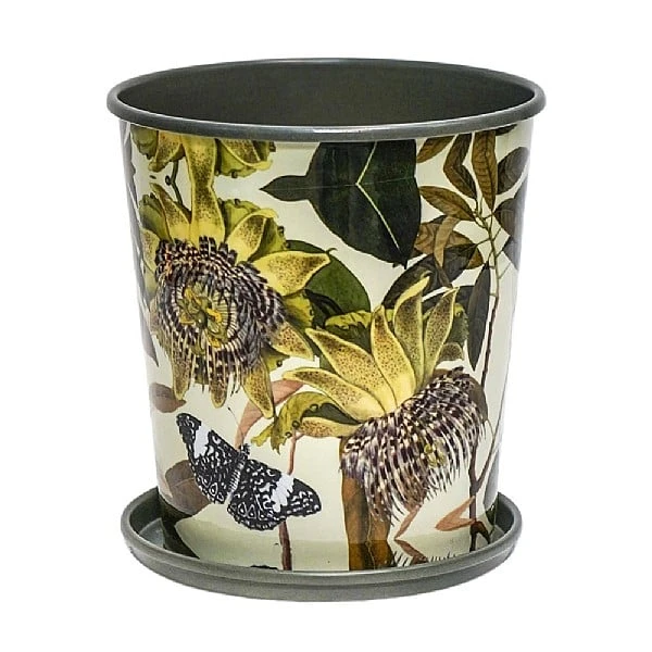Kew Botanical Retreat Planter With Saucer 16cm 1 Kew Botanical Retreat Planter With Saucer 16cm