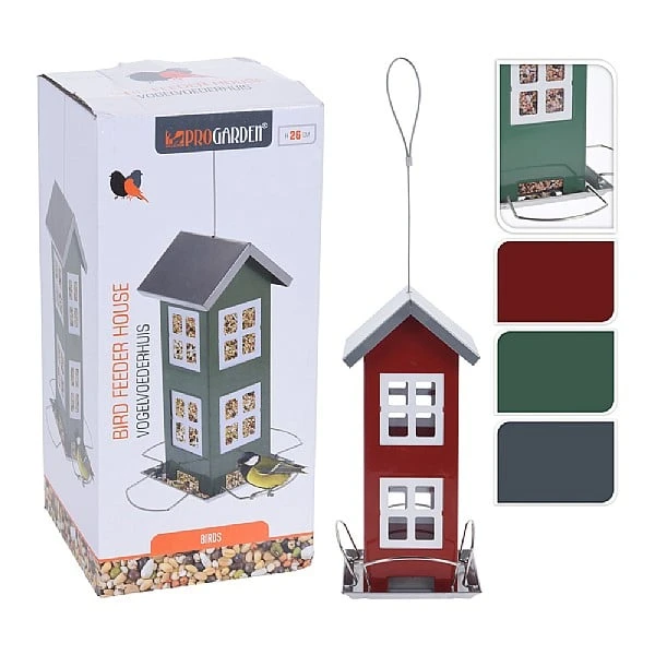 KOOPMAN Bird Feeder House 26cm (Assorted Designs) 1 KOOPMAN Bird Feeder House 26cm (Assorted Designs)