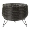 KOOPMAN Anthracite Basket Planter With Legs 23cm